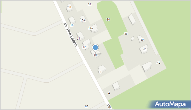 Mosty, Osiedle Pod Lasem, 10, mapa Mosty