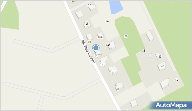 Mosty, Osiedle Pod Lasem, 14, mapa Mosty