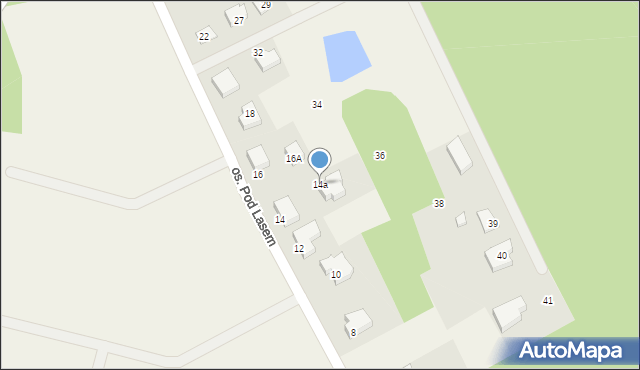 Mosty, Osiedle Pod Lasem, 14a, mapa Mosty
