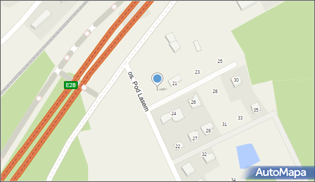 Mosty, Osiedle Pod Lasem, 19, mapa Mosty