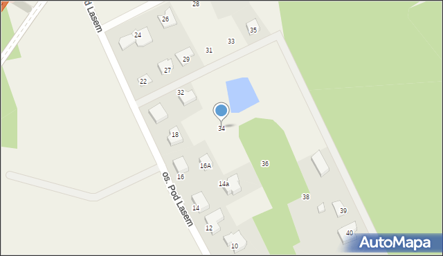 Mosty, Osiedle Pod Lasem, 34, mapa Mosty