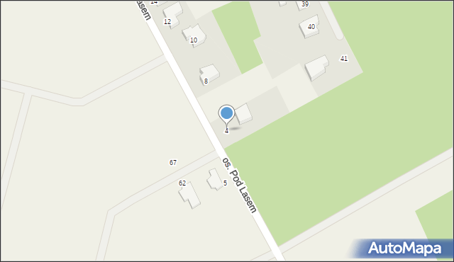 Mosty, Osiedle Pod Lasem, 4, mapa Mosty