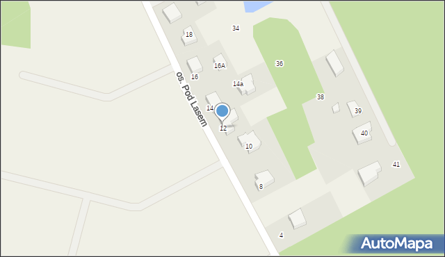 Mosty, Osiedle Pod Lasem, 12, mapa Mosty