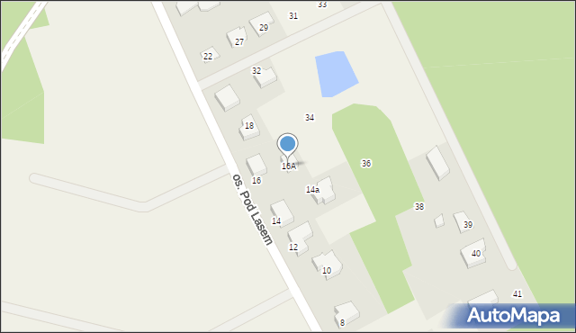 Mosty, Osiedle Pod Lasem, 16A, mapa Mosty