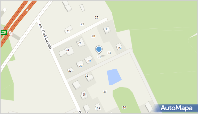 Mosty, Osiedle Pod Lasem, 31, mapa Mosty
