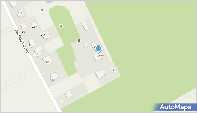 Mosty, Osiedle Pod Lasem, 40, mapa Mosty