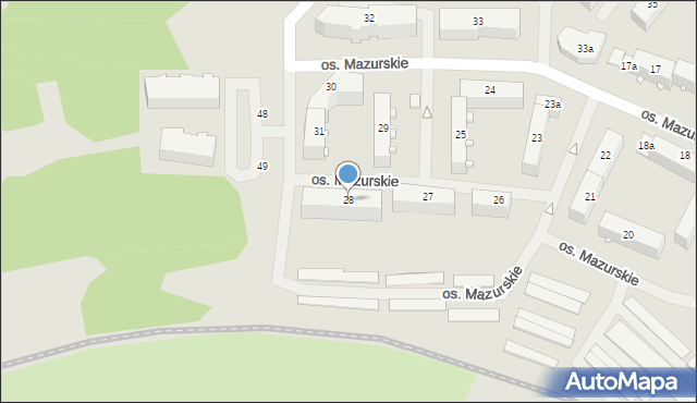 Mrągowo, Osiedle Mazurskie, 28, mapa Mrągowo