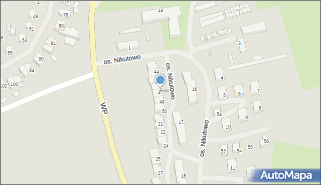 Mrągowo, Osiedle Nikutowo, 47, mapa Mrągowo