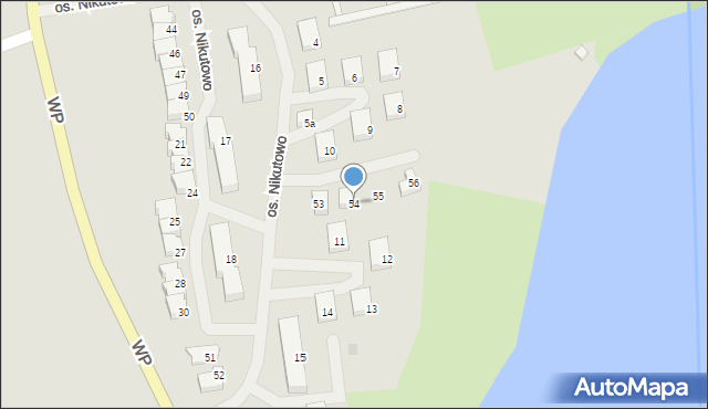 Mrągowo, Osiedle Nikutowo, 54, mapa Mrągowo