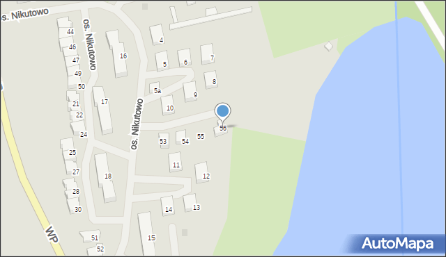 Mrągowo, Osiedle Nikutowo, 56, mapa Mrągowo