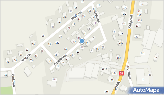 Mroczeń, Osiedlowa, 11, mapa Mroczeń