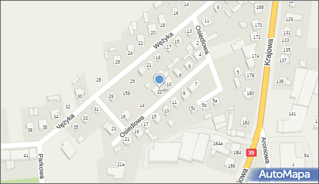 Mroczeń, Osiedlowa, 12, mapa Mroczeń