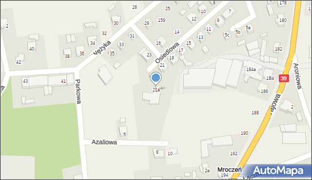 Mroczeń, Osiedlowa, 21a, mapa Mroczeń