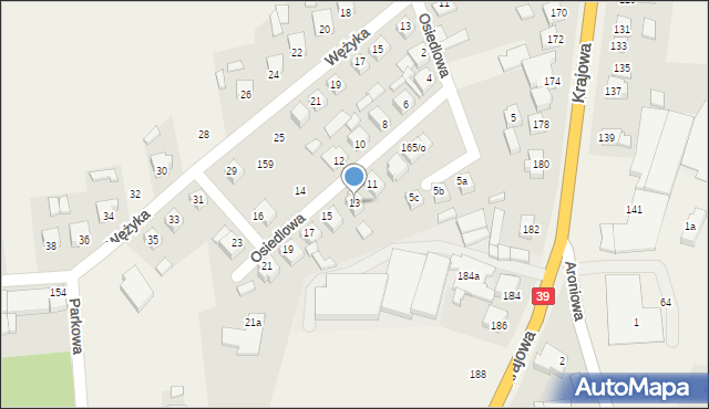 Mroczeń, Osiedlowa, 13, mapa Mroczeń