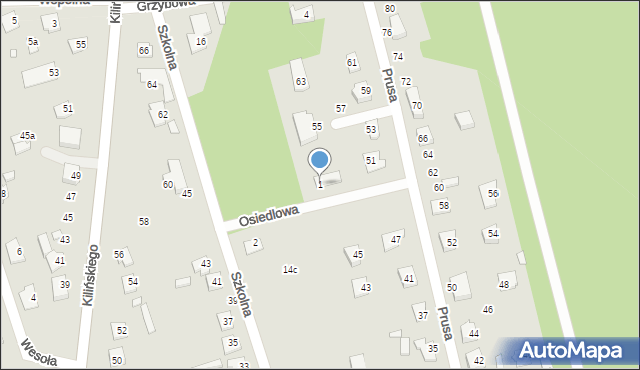 Mrozy, Osiedlowa, 1, mapa Mrozy