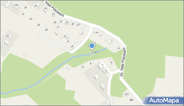 Mucharz, Osiedle Nad Potokiem, 10, mapa Mucharz
