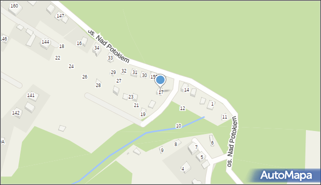 Mucharz, Osiedle Nad Potokiem, 17, mapa Mucharz