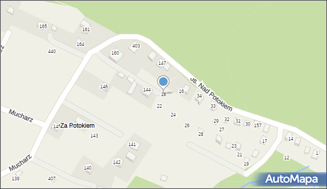 Mucharz, Osiedle Nad Potokiem, 18, mapa Mucharz