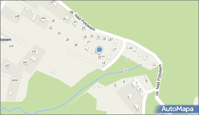 Mucharz, Osiedle Nad Potokiem, 21, mapa Mucharz