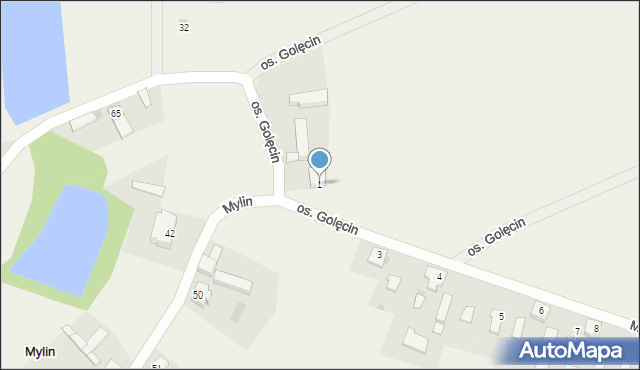 Mylin, Osiedle Golęcin, 1, mapa Mylin