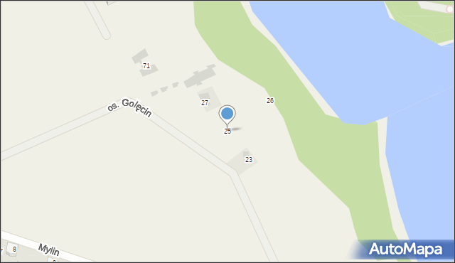 Mylin, Osiedle Golęcin, 25, mapa Mylin
