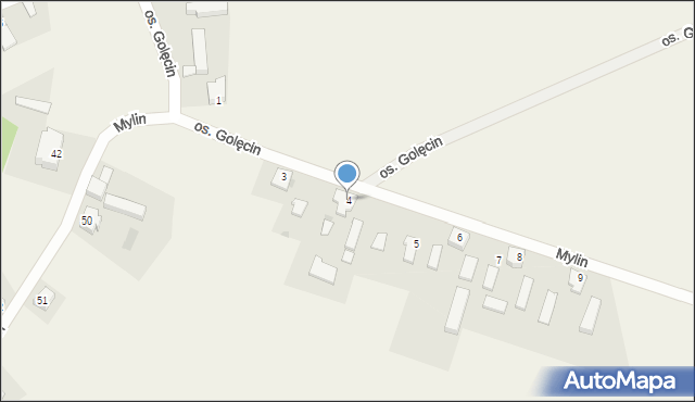 Mylin, Osiedle Golęcin, 4, mapa Mylin