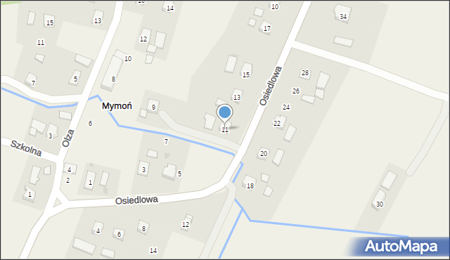 Mymoń, Osiedlowa, 11, mapa Mymoń