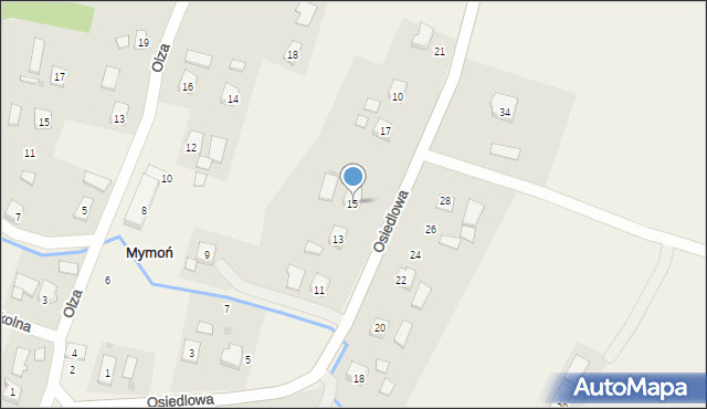 Mymoń, Osiedlowa, 15, mapa Mymoń