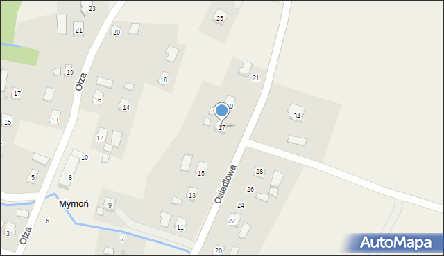 Mymoń, Osiedlowa, 17, mapa Mymoń