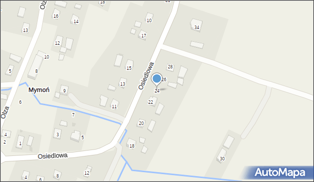 Mymoń, Osiedlowa, 24, mapa Mymoń