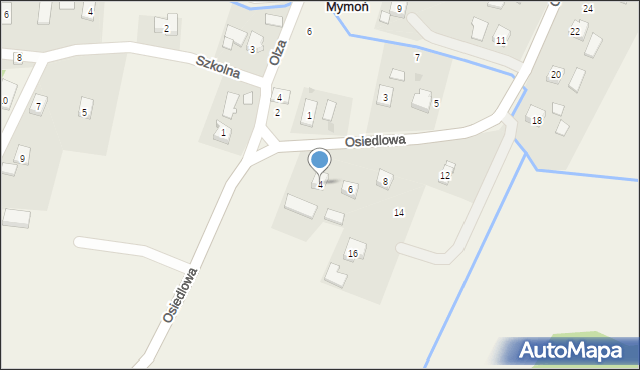 Mymoń, Osiedlowa, 4, mapa Mymoń