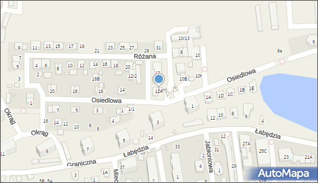 Mysiadło, Osiedlowa, 12A, mapa Mysiadło