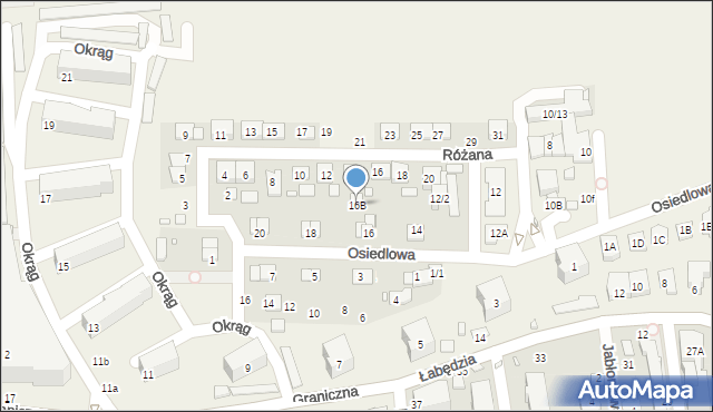 Mysiadło, Osiedlowa, 16B, mapa Mysiadło