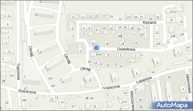 Mysiadło, Osiedlowa, 7, mapa Mysiadło