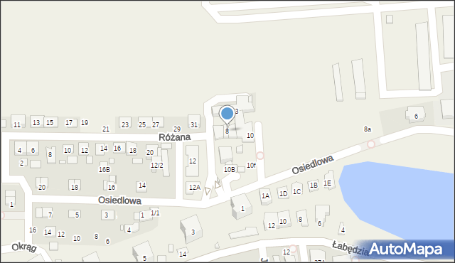Mysiadło, Osiedlowa, 8, mapa Mysiadło