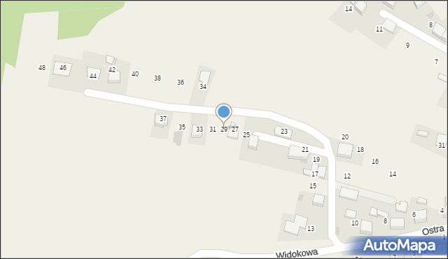 Myślachowice, Ostra Góra, 29, mapa Myślachowice