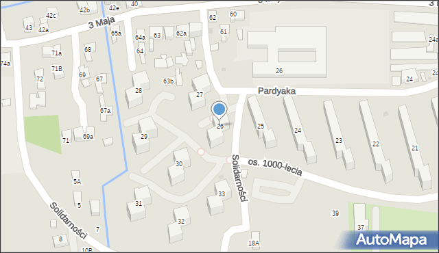 Myślenice, Osiedle 1000-lecia, 26, mapa Myślenice