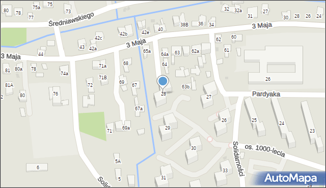 Myślenice, Osiedle 1000-lecia, 28, mapa Myślenice