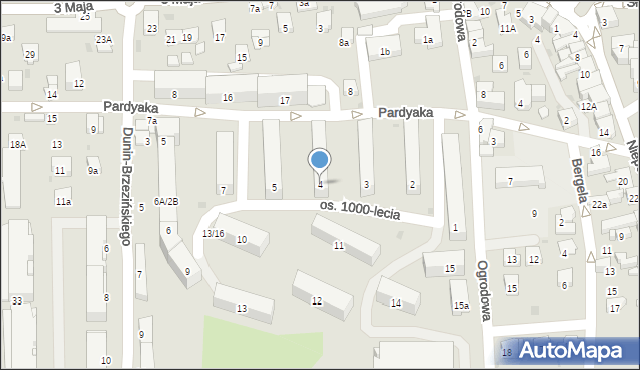 Myślenice, Osiedle 1000-lecia, 4, mapa Myślenice