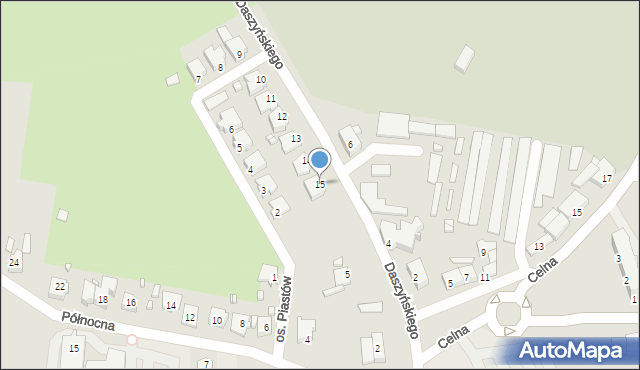 Myślibórz, Osiedle Piastów, 15, mapa Myślibórz