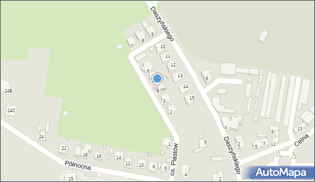 Myślibórz, Osiedle Piastów, 4, mapa Myślibórz