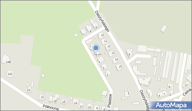 Myślibórz, Osiedle Piastów, 5, mapa Myślibórz