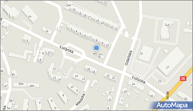 Myślibórz, Osiedle Słowiańskie, 1f, mapa Myślibórz
