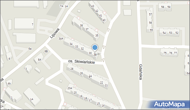 Myślibórz, Osiedle Słowiańskie, 29, mapa Myślibórz