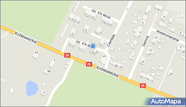Myślibórz, Osiedle XX-lecia, 1, mapa Myślibórz