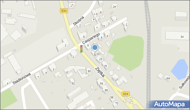 Mysłowice, Oświęcimska, 21, mapa Mysłowice