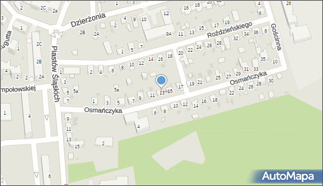 Mysłowice, Osmańczyka Edmunda, 13, mapa Mysłowice