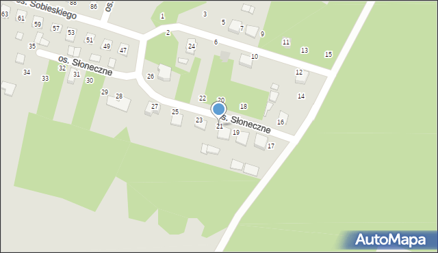 Narol, Osiedle Słoneczne, 21, mapa Narol