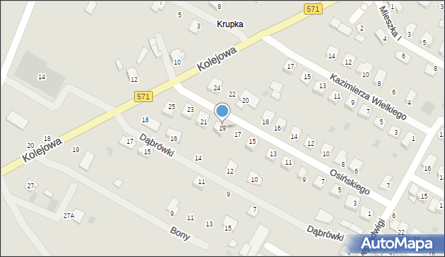 Nasielsk, Osińskiego Aleksandra, gen., 19, mapa Nasielsk