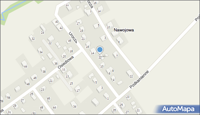 Nawojowa, Osiedlowa, 12, mapa Nawojowa